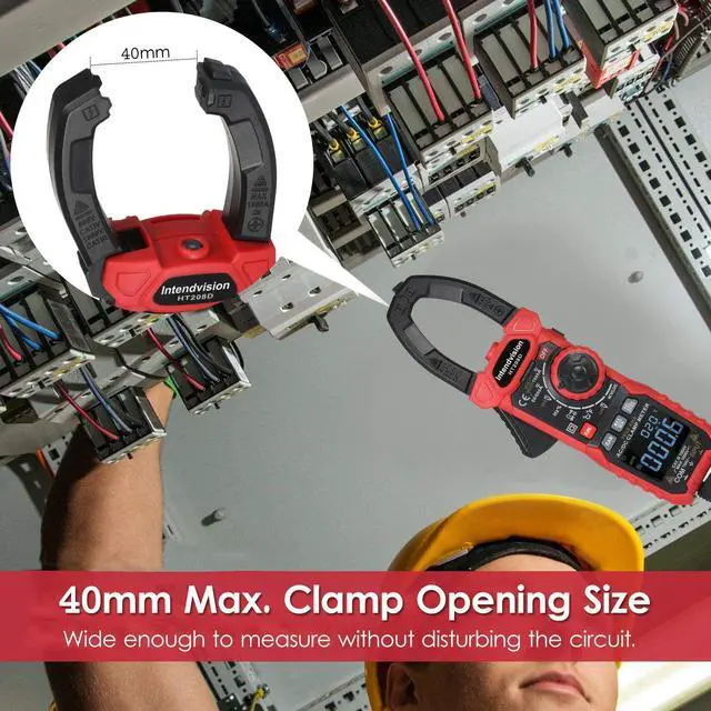 Alt view image 6 of 7 - Intendvision Inrush Clamp Meter 1000A True RMS AC/DC Current Amp Meter, VFD, LOZ Mode, 6000 Counts, Measures Current Voltage Temperature Capacitance Resistance Diodes Continuity Duty-Cycle