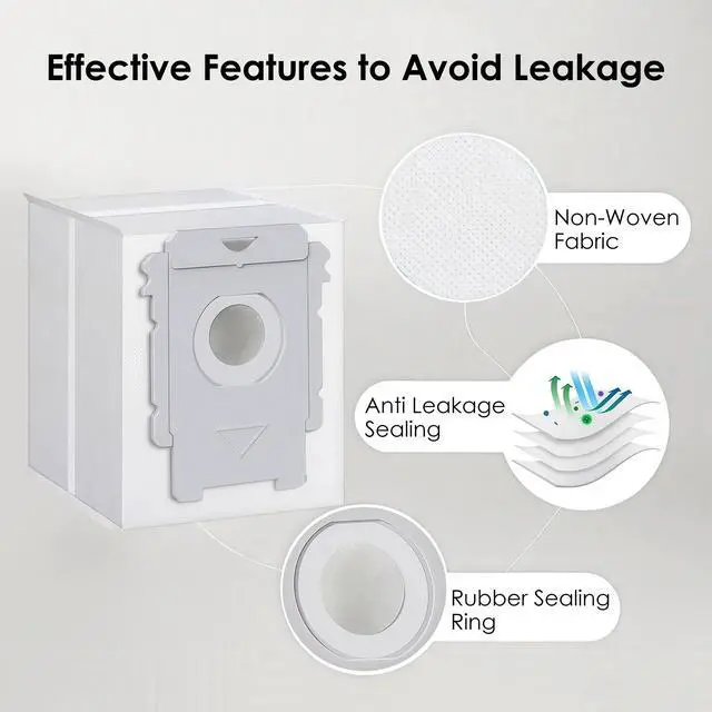 Alt view image 4 of 6 - 16 Packs Vacuum Bags for iRobot Roomba Clean Bags i, s, j Series, Replacement for i7, i7+, i8, i8+, i3, i3+, i4, i4+, i5, i5+ i6, i6+, j5, j5+, j6, j6+, j7, j7+, j8, j8+, s9, s9+, j9, j9+