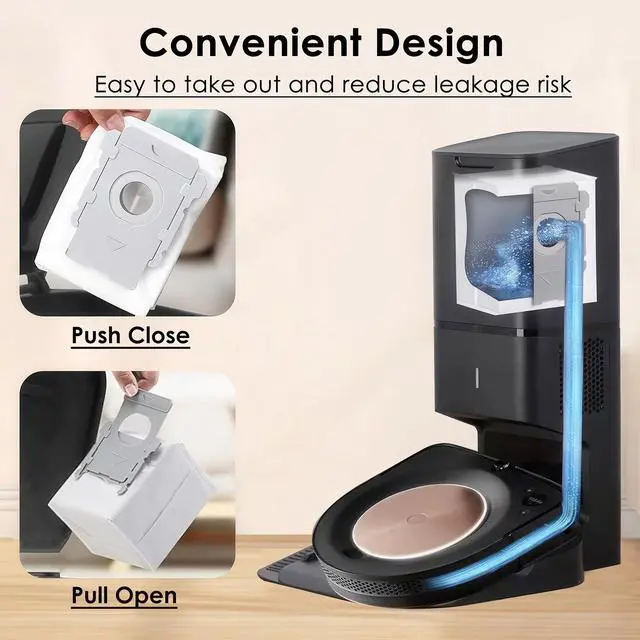 Alt view image 5 of 6 - 16 Packs Vacuum Bags for iRobot Roomba Clean Bags i, s, j Series, Replacement for i7, i7+, i8, i8+, i3, i3+, i4, i4+, i5, i5+ i6, i6+, j5, j5+, j6, j6+, j7, j7+, j8, j8+, s9, s9+, j9, j9+