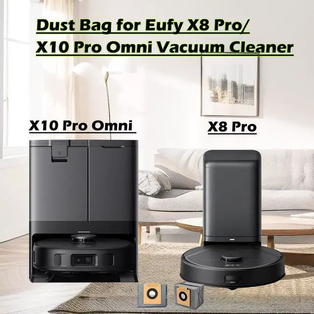 Alt view image 4 of 6 - 16 Pack Dust Bags for Eufy Clean X8/ X8 Pro / X10 Pro Omni Robot Vacuums Self-Empty Station, Large Capacity Disposable Replacement Vacuum Bags
