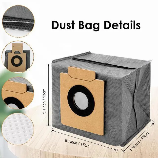 Alt view image 3 of 6 - 16 Pack Dust Bags for Eufy Clean X8/ X8 Pro / X10 Pro Omni Robot Vacuums Self-Empty Station, Large Capacity Disposable Replacement Vacuum Bags