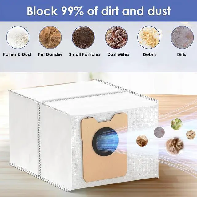 Alt view image 2 of 6 - 16 Pack Dust Bags for Eufy Omni C20 C10 Robot Vacuum, Large Capacity Disposable Replacement Vacuum Bags