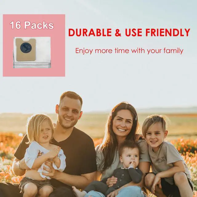 Alt view image 6 of 6 - 16 Pack Dust Bags for Eufy Omni C20 C10 Robot Vacuum, Large Capacity Disposable Replacement Vacuum Bags