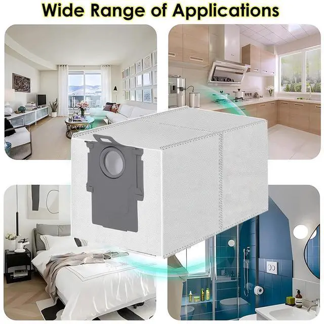 Alt view image 6 of 6 - 16 Pack Dust Bags for Roborock Q Revo Series, S8 MaxV Ultra, S8 Max Ultra, Saros 10 10R Z70, Qrevo S, Qrevo Plus, Qrevo Master, Qrevo Pro, Qrevo MaxV, Qrevo Slim Robot Vacuum Cleaner