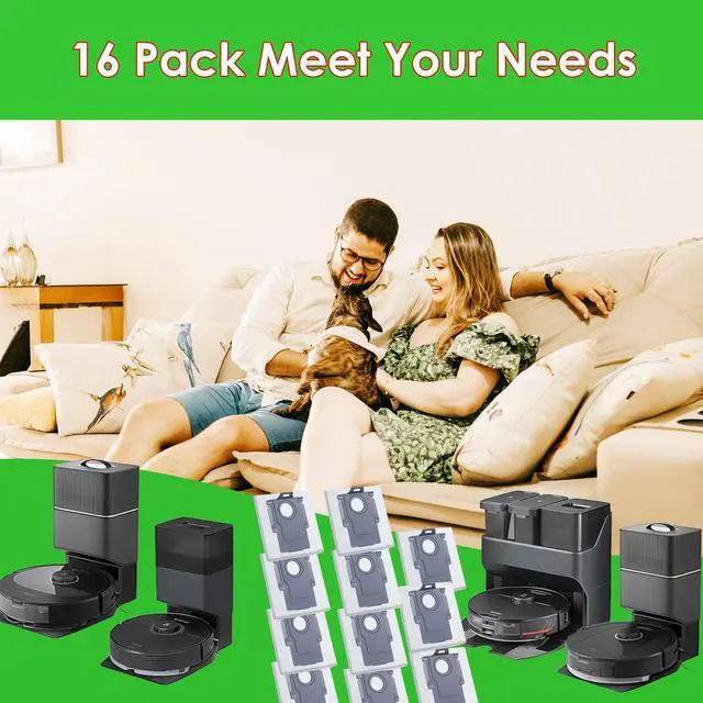 Alt view image 5 of 6 - 16 Pack Dust Bags for Roborock Q Revo Series, S8 MaxV Ultra, S8 Max Ultra, Saros 10 10R Z70, Qrevo S, Qrevo Plus, Qrevo Master, Qrevo Pro, Qrevo MaxV, Qrevo Slim Robot Vacuum Cleaner