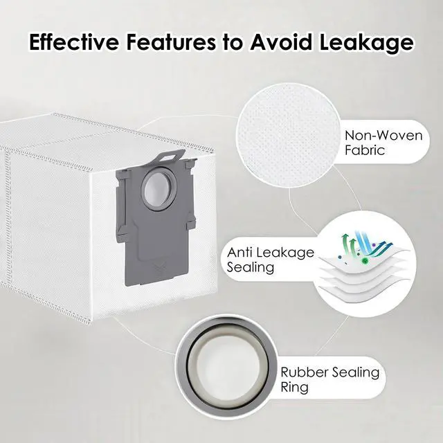 Alt view image 4 of 6 - 16 Pack Dust Bags for Roborock Q Revo Series, S8 MaxV Ultra, S8 Max Ultra, Saros 10 10R Z70, Qrevo S, Qrevo Plus, Qrevo Master, Qrevo Pro, Qrevo MaxV, Qrevo Slim Robot Vacuum Cleaner