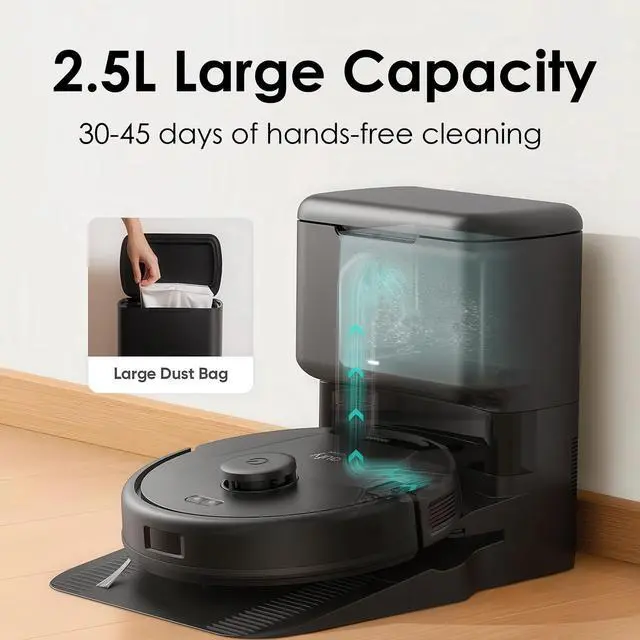 Alt view image 5 of 6 - 16 Pack Dust Bags for Eufy L50, L60, L50 SES, L60 SES Robot Vacuums Self-Empty Station, Large Capacity Disposable Replacement Vacuum Bags