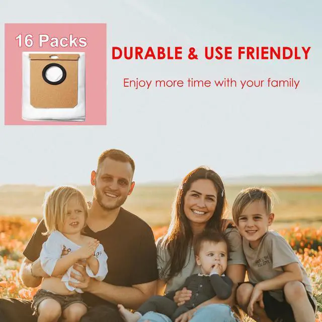 Alt view image 6 of 6 - 16 Pack Dust Bags for Eufy L50, L60, L50 SES, L60 SES Robot Vacuums Self-Empty Station, Large Capacity Disposable Replacement Vacuum Bags