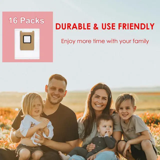 Alt view image 7 of 7 - 16 Pack Dust Bags for Eufy Omni E25, Omni E28 Robot Vacuum, 3L Large Capacity Disposable Replacement Vacuum Bags