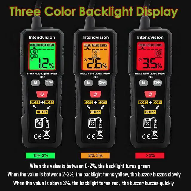 Alt view image 5 of 7 - Intendvision Brake Fluid Tester, Automotive Brake Fluid Moisture Tester with 8.5-Inch Corrosion Resistance Probe