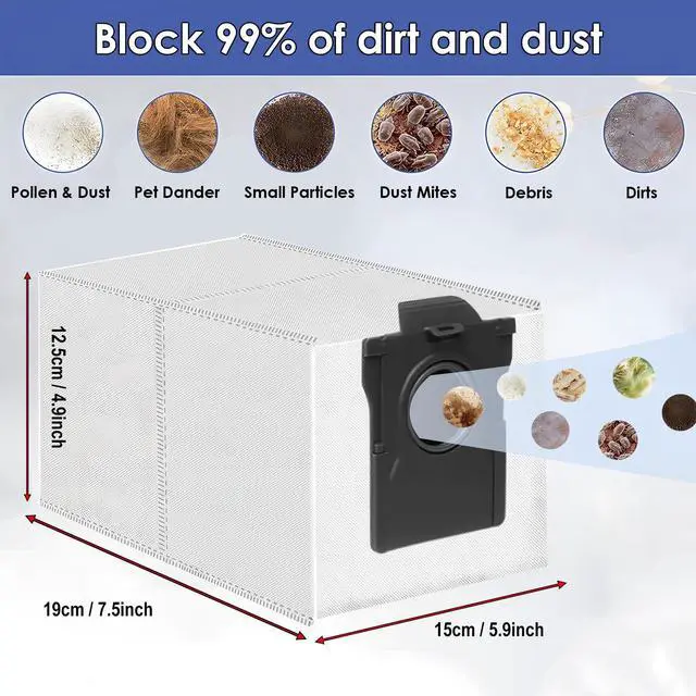 Alt view image 2 of 6 - 16 Pack Dust Bags Replacement for Dreame X50 X40 X30 L50 L40 L40s Ultra / L10s Pro Ultra / L10s Ultra Gen 2 Robot Vacuum Cleaner, 3.2L Large Capacity Vacuum Bags