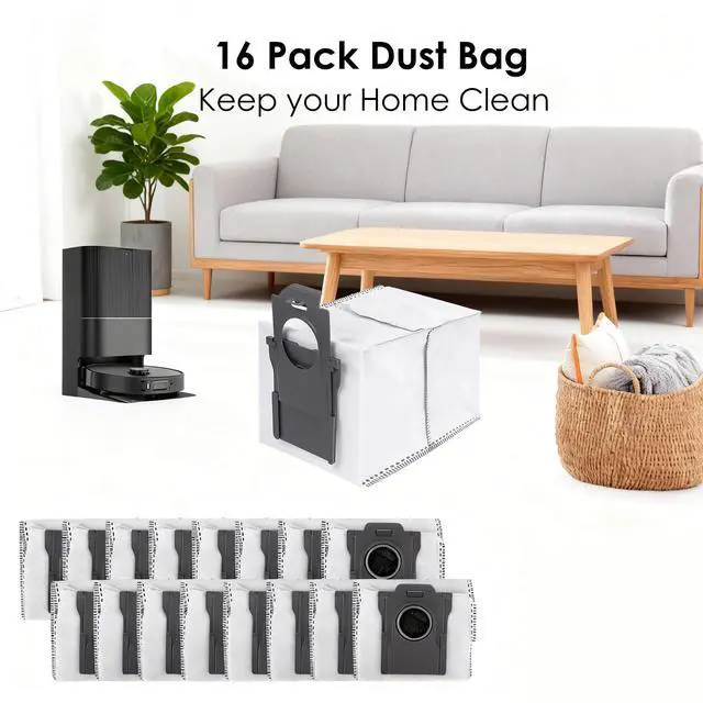 Alt view image 6 of 6 - 16 Pack Dust Bags Replacement for Dreame X50 X40 X30 L50 L40 L40s Ultra / L10s Pro Ultra / L10s Ultra Gen 2 Robot Vacuum Cleaner, 3.2L Large Capacity Vacuum Bags