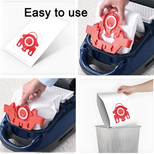 Alt view image 5 of 7 - 12 Packs 3D Airclean Bags Compatible for Miele 3D FJM Vacuum Cleaner Bags FJM Dustbags, for Complete C1, Compact C1, Compact C2, S6, S4, S700 S500 S300 S200 Series with 4 Set Filters