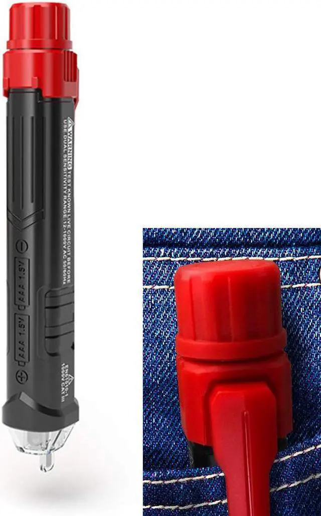 Alt view image 5 of 5 - AUTENS Voltage Tester, Dual Non Contact AC Voltage Detector for Range 12V-1000V/48V-1000V, Circuit Testers Auto Power-Off with Buzzer Alarm and LED Alarmed, Test Pencil with Flashlight