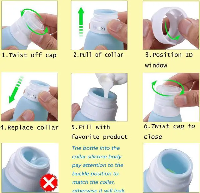 Alt view image 4 of 7 - AUTENS Leakproof Silicone Travel Bottles Accessories Set, 3oz (90ml) 4 Pack Refillable Cute Penguin Travel Containers for Shampoo, Conditioner, Liquid, Lotion, Sunscreen - FDA, TSA Approved & BPA Free