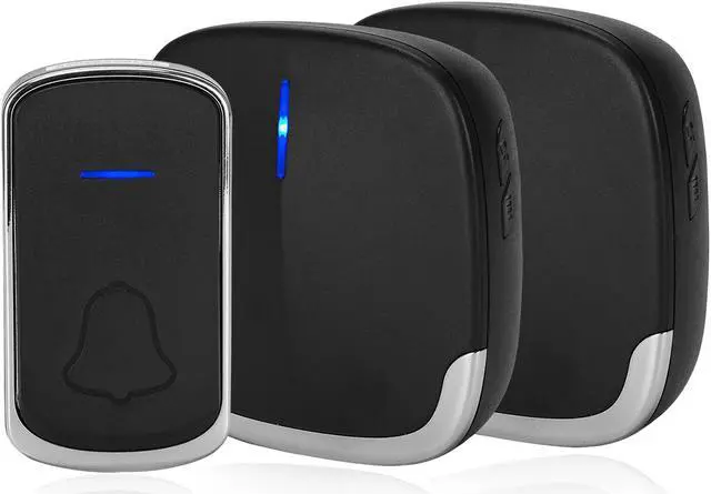 Main image of AUTENS Wireless Doorbell, Plug in Door Bells & Chimes for Home Classroom Business, Expandable Waterproof Door Chime Kits, 58 Melodies, 5 Levels Volume, 850 Ft Range 2 receivers + 1 push button Black