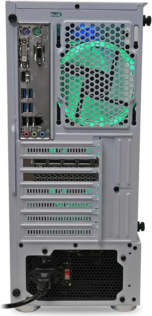 Alt view image 7 of 7 - ViprTech Avalanche Gaming PC - AMD Ryzen 5 (3.6Ghz), AMD Radeon RX 580 8GB, 16GB DDR4 3200, 512GB NVMe SSD, 700W PSU, RGB, WiFi, Computer Desktop White