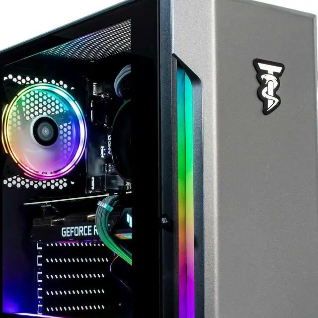 Alt view image 4 of 7 - ViprTech Rebel 4.0 Gaming PC - AMD Ryzen 7 (4.1Ghz Turbo), RTX 4060 8GB, 32GB DDR4 3200, 1TB NVMe SSD, VR-Ready, Streaming, WiFi BT, RGB, Windows 11, Desktop Computer Black