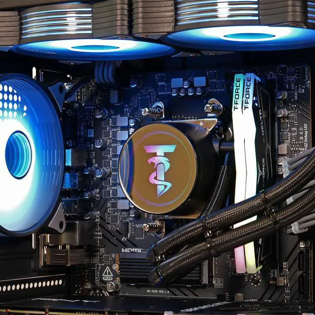 Alt view image 4 of 7 - ViprTech Reaper 2.0 Liquid-Cooled PC - AMD Ryzen 7 8700F (5.0Ghz Turbo), RTX 4060 Ti 8GB, 32GB DDR5 6400, 1TB NVMe SSD, VR-Ready, Streaming, RGB, Windows 11, Gaming Desktop Computer, Black