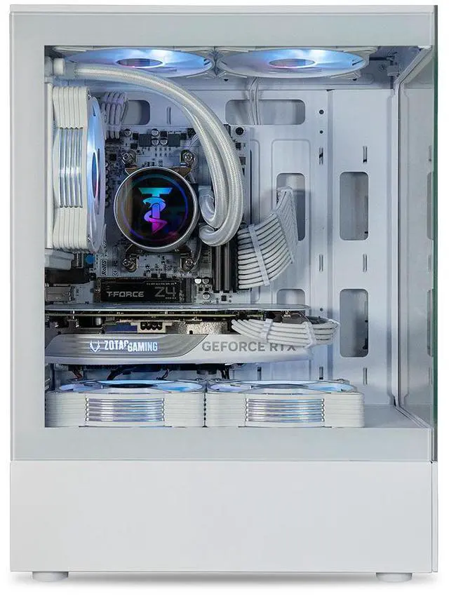 Alt view image 2 of 7 - ViprTech Stryker 3.0 Liquid-Cooled PC - AMD Ryzen 7 (4.1GHz Turbo), RTX 3060 12GB, 32GB DDR4 3200, 1TB NVMe SSD, WiFi BT, Win 11 Pro, RGB, Gaming Desktop Computer Prebuilt, White