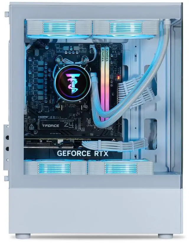 Alt view image 2 of 6 - ViprTech Reaper 2.0 Liquid-Cooled PC - AMD Ryzen 7 8700F (5.0Ghz Turbo), RTX 5060 Ti 16GB, 32GB DDR5 6400, 1TB NVMe SSD, VR-Ready, Streaming, RGB, Windows 11, Gaming Desktop Computer, White