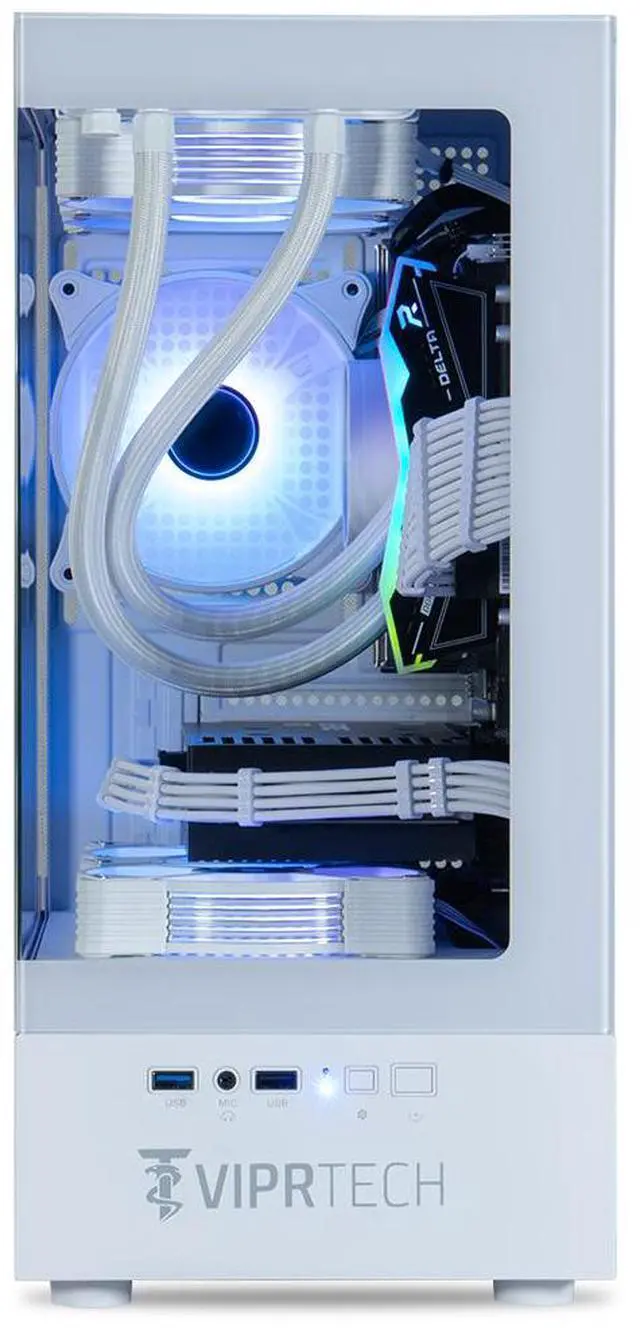 Alt view image 3 of 6 - ViprTech Reaper 2.0 Liquid-Cooled PC - AMD Ryzen 7 8700F (5.0Ghz Turbo), RTX 5060 Ti 16GB, 32GB DDR5 6400, 1TB NVMe SSD, VR-Ready, Streaming, RGB, Windows 11, Gaming Desktop Computer, White