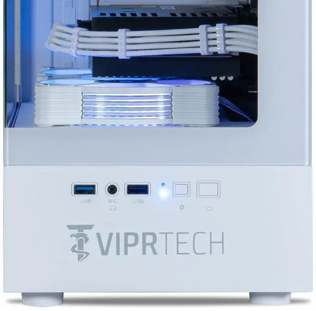 Alt view image 4 of 6 - ViprTech Reaper 2.0 Liquid-Cooled PC - AMD Ryzen 7 8700F (5.0Ghz Turbo), RTX 5060 Ti 16GB, 32GB DDR5 6400, 1TB NVMe SSD, VR-Ready, Streaming, RGB, Windows 11, Gaming Desktop Computer, White