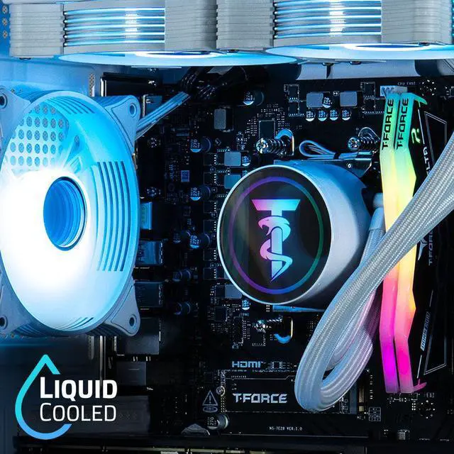 Alt view image 4 of 7 - ViprTech Reaper 2.5 Liquid-Cooled PC - AMD Ryzen 7 8700F (5.0Ghz Turbo), AMD RX 7800 XT 16GB, 32GB DDR5 6400, 2TB NVMe SSD, VR-Ready, Streaming, RGB, Windows 11, Gaming Desktop Computer, White