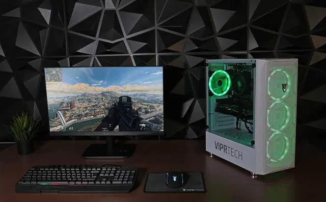 Alt view image 2 of 7 - ViprTech Avalanche 2.0 Gaming PC Computer Desktop - AMD Ryzen 7 (4.1Ghz Turbo), AMD Radeon RX 580 8GB, 32GB DDR4 3200, 1TB NVMe SSD, 700W PSU, VR-Ready, RGB, WiFi, Black