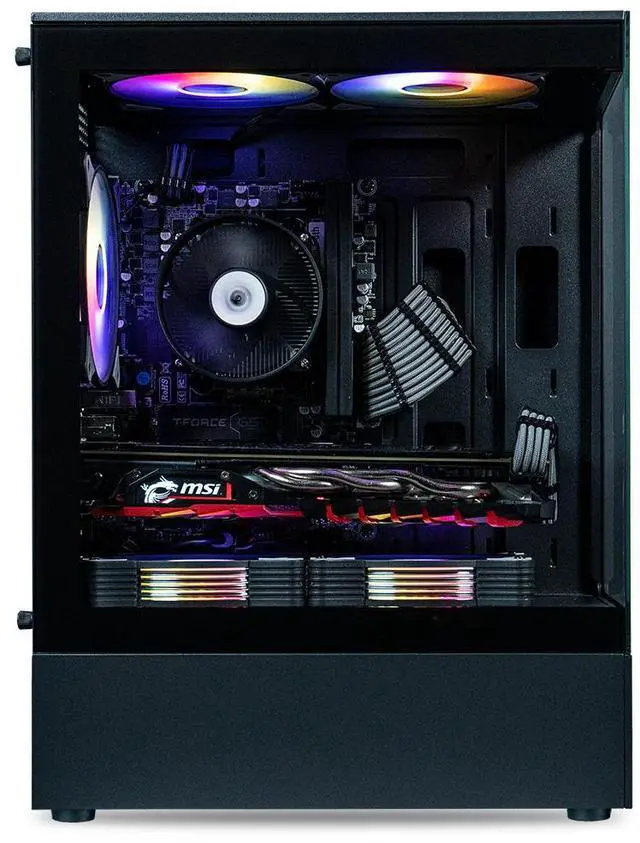 Alt view image 3 of 7 - ViprTech Stryker 1.0 Gaming PC - AMD Ryzen 7 (4.1GHz Turbo), AMD RX 580 8GB, 16GB DDR4, 512GB SSD, WiFi BT, Win 11 Pro, RGB, Desktop Computer Prebuilt, Black