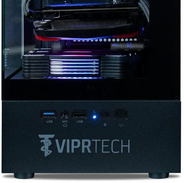 Alt view image 5 of 7 - ViprTech Stryker 1.0 Gaming PC - AMD Ryzen 7 (4.1GHz Turbo), AMD RX 580 8GB, 16GB DDR4, 512GB SSD, WiFi BT, Win 11 Pro, RGB, Desktop Computer Prebuilt, Black