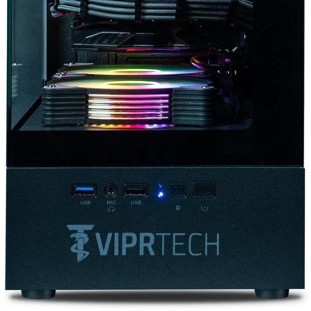 Alt view image 5 of 7 - ViprTech Stryker 4.0 Liquid-Cooled PC - AMD Ryzen 7 (4.4GHz Turbo), RTX 4060 8GB, 32GB DDR4 3200, 1TB NVMe SSD, WiFi BT, Win 11 Pro, RGB, Gaming Desktop Computer Prebuilt, Black