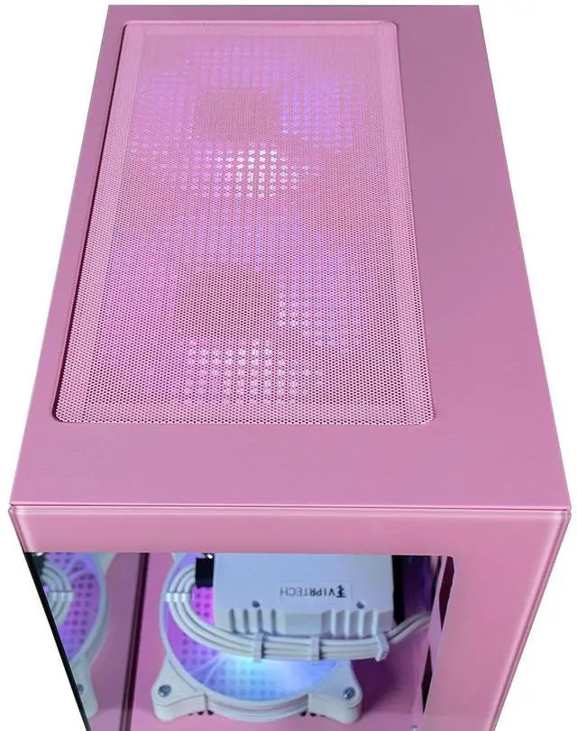Alt view image 6 of 7 - ViprTech Stryker 4.0 Liquid-Cooled PC - AMD Ryzen 7 (4.4GHz Turbo), RTX 4060 8GB, 32GB DDR4 3200, 1TB NVMe SSD, WiFi BT, Win 11 Pro, RGB, Gaming Desktop Computer Prebuilt, Pink