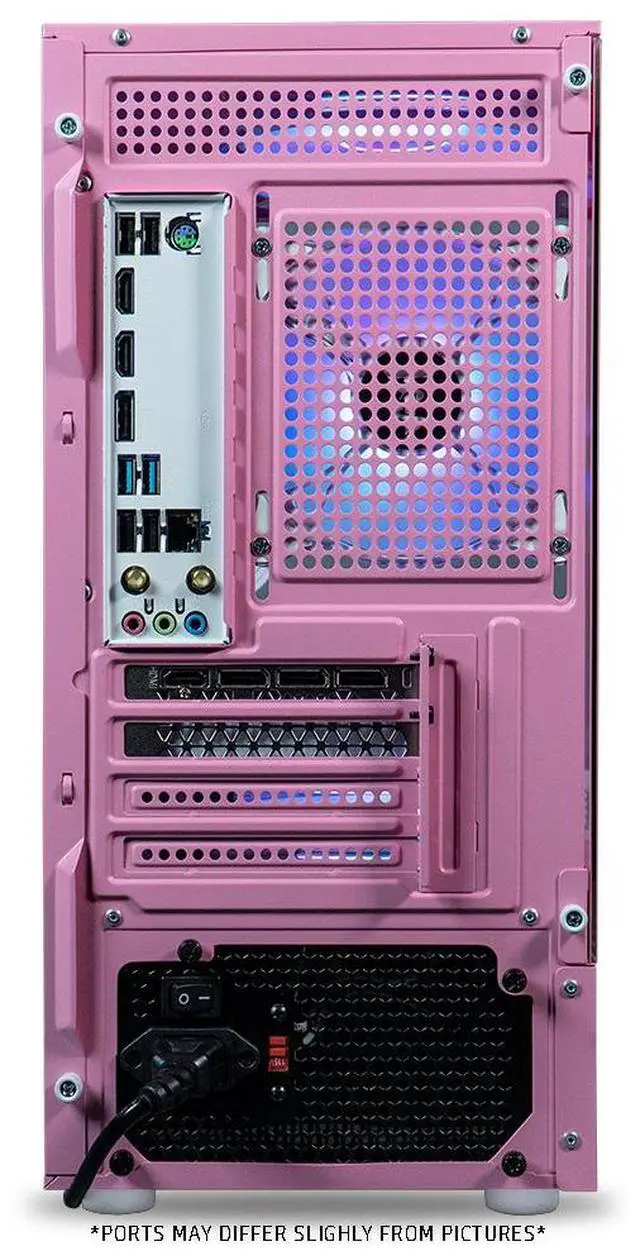 Alt view image 7 of 7 - ViprTech Stryker 1.0 Gaming PC - AMD Ryzen 7 (4.1GHz Turbo), AMD RX 580 8GB, 16GB DDR4, 512GB SSD, WiFi BT, Win 11 Pro, RGB, Desktop Computer Prebuilt, Pink