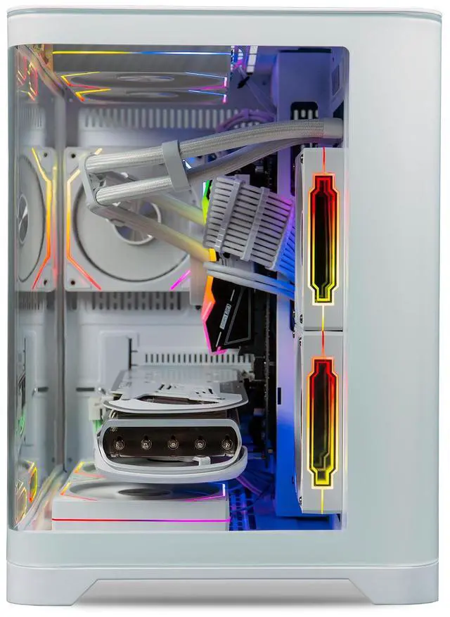 Alt view image 4 of 7 - ViprTech Reaper 3.0 Liquid-Cooled PC - AMD Ryzen 7 8700F (5.0Ghz Turbo), RTX 5070 12GB, 32GB DDR5 6400, 2TB NVMe SSD, VR-Ready, Streaming, RGB, Windows 11, Gaming Desktop Computer, White