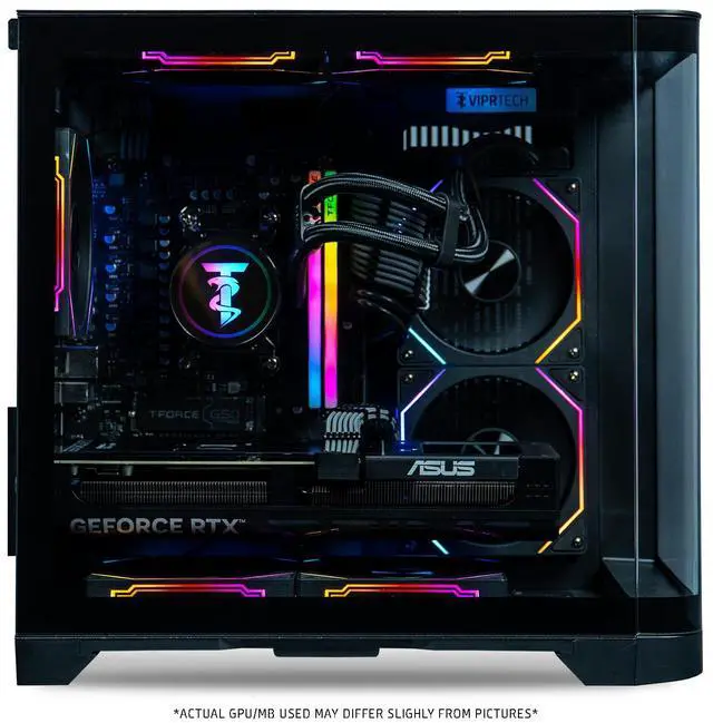 Alt view image 3 of 7 - ViprTech Reaper 3.0 Liquid-Cooled PC - AMD Ryzen 7 8700F (5.0Ghz Turbo), RTX 4070 Super 12GB, 32GB DDR5 6400, 2TB NVMe SSD, VR-Ready, Streaming, RGB, Windows 11, Gaming Desktop Computer, Black