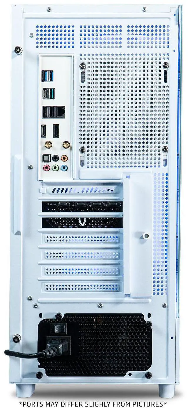 Alt view image 6 of 7 - ViprTech Overlord 2.0 Liquid-Cooled Wood PC - AMD Ryzen 7 5700X (4.6Ghz Turbo), RTX 5070 12GB, 32GB DDR4 3200, 2TB NVMe SSD, 800W Gold PSU, VR-Ready, WiFi BT, Win 11, Gaming Desktop Computer White