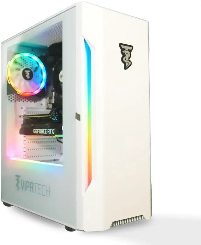 Main image of ViprTech Avalanche 2.0 Gaming PC Computer Desktop - AMD Ryzen 7 (4.1Ghz Turbo), AMD Radeon RX 580 8GB, 16GB DDR4 RAM, 1TB NVMe SSD, RGB, WiFi BT, White