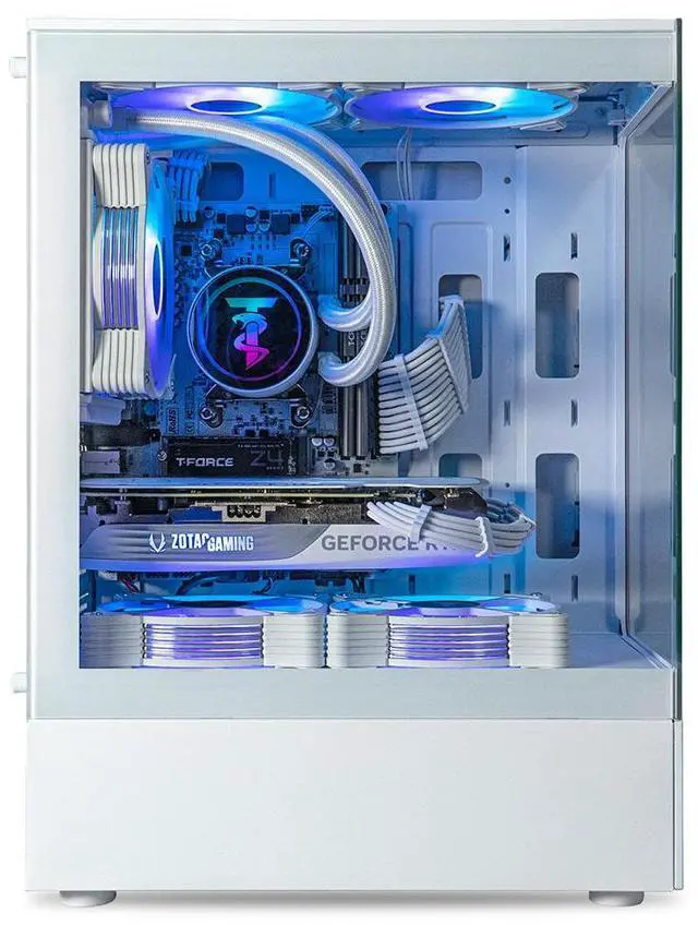 Alt view image 2 of 7 - ViprTech Stryker 3.0 Liquid-Cooled PC - AMD Ryzen 7 (4.1GHz Turbo), RTX 3060 12GB, 16GB DDR4, 1TB SSD, WiFi BT, Win 11 Pro, RGB, Gaming Desktop Computer Prebuilt, White