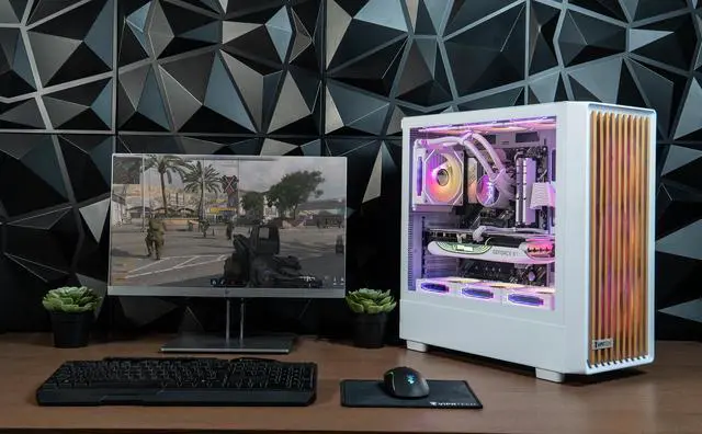 Alt view image 2 of 7 - ViprTech Overlord 3.0 Liquid-Cooled Wood PC - AMD Ryzen 9 7900X (5.6Ghz Turbo), RTX 5070 Ti 16GB, 32GB DDR5 6400, 2TB NVMe SSD, Gold PSU, VR-Ready, RGB Keyboard Mouse, WiFi BT, Gaming Computer Black