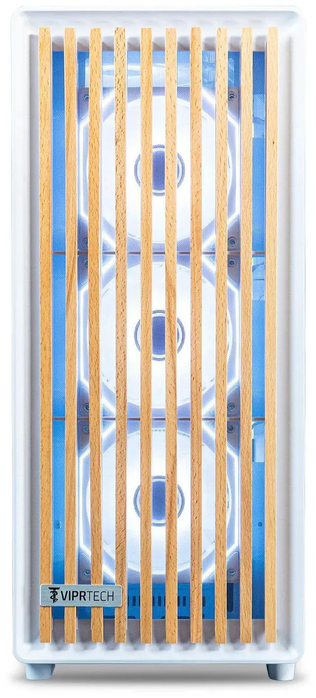 Alt view image 4 of 7 - ViprTech Overlord 3.0 Liquid-Cooled Wood PC - AMD Ryzen 9 7900X (5.6Ghz Turbo), RTX 5070 Ti 16GB, 32GB DDR5 6400, 2TB NVMe SSD, Gold PSU, VR-Ready, RGB Keyboard Mouse, WiFi BT, Gaming Computer Black