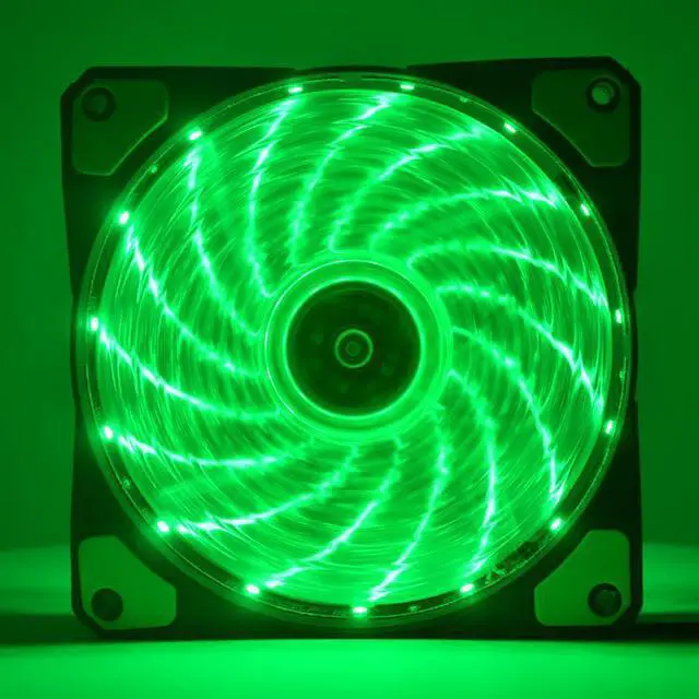 Alt view image 4 of 4 - 120mm PC Computer Ultra Silent LED Cooling Fan Radiator, 12CM 120X120X25mm 12V Computer Fan, 12VDC 3P IDE 4D(2wire)