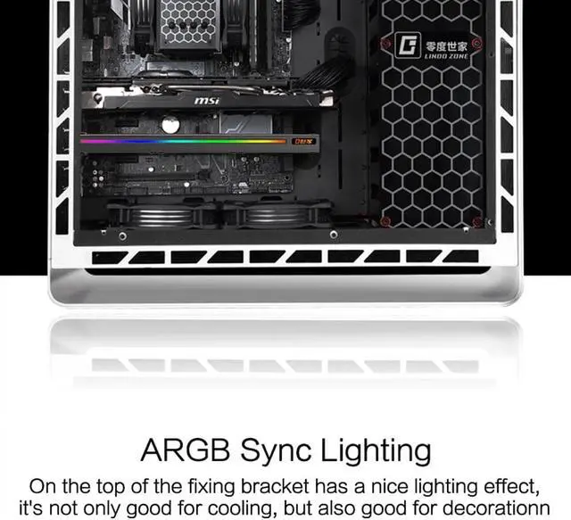 Alt view image 6 of 6 - Universal GPU Cooling Fan 300 mm * 100 mm * 20 mm ARGB Sync Lighting Addressable RGB Decoration Silent Chassis PCI Graphics Card
