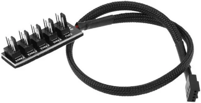 Main image of 1 to 5 4pin 3pin Molex PWM CPU Cooler Case Chasis Cooling Fan Power Cable Hub Splitter Adapter
