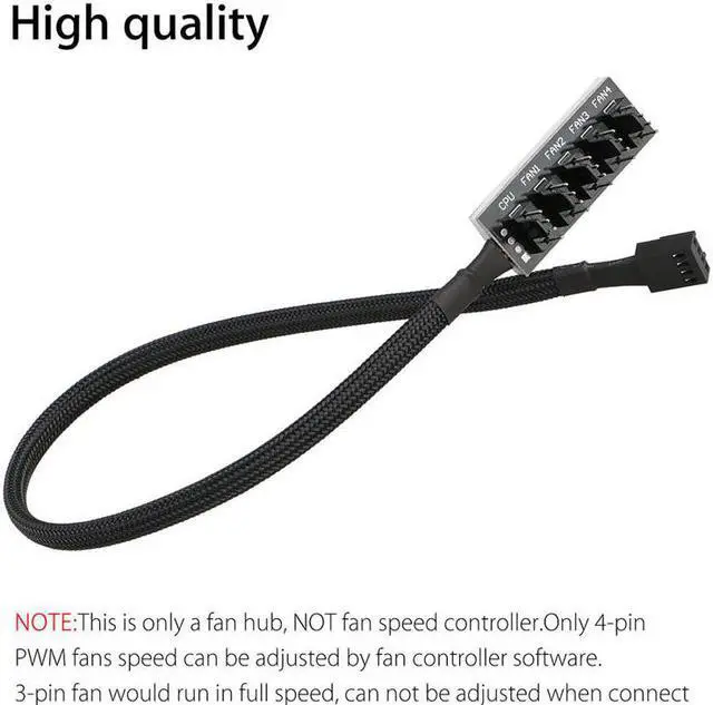 Alt view image 2 of 5 - 1 to 5 4pin 3pin Molex PWM CPU Cooler Case Chasis Cooling Fan Power Cable Hub Splitter Adapter