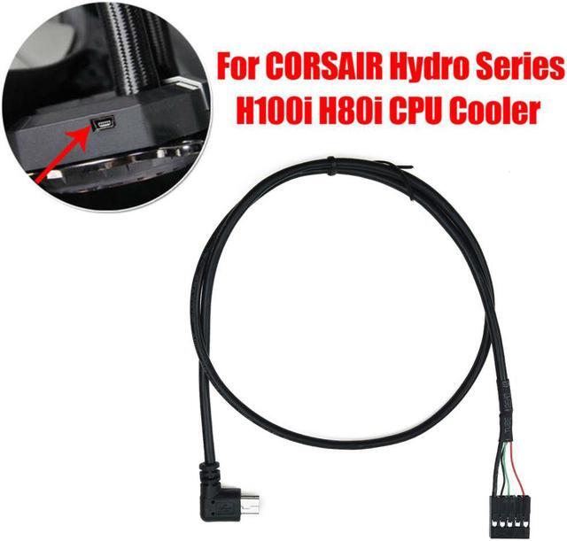 Main image of 1pc USB Interface CPU Cooler Cable For CORSAIR Hydro Series H80i H100i H110i H115i Black Plastic Material 58cm Corsair USB