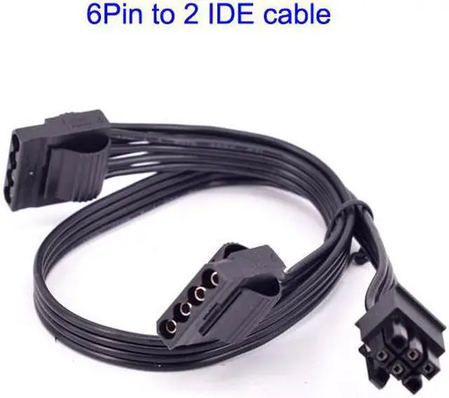 Main image of PCIe 6Pin to 2  Peripheral 4Pin IDE Power Supply Cable for Seasonic FOCUS PLUS Gold Platinum M12II EVO Snow Silent X Series PSU