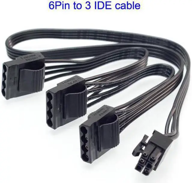 Main image of PCIe 6Pin to 3 Peripheral 4Pin IDE Power Supply Cable for Seasonic FOCUS PLUS Gold Platinum M12II EVO Snow Silent X Series PSU