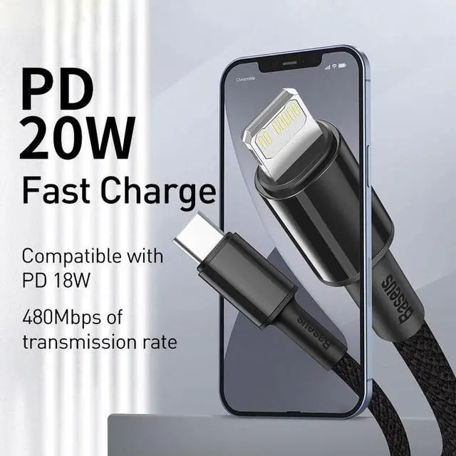 Alt view image 6 of 6 - Baseus PD 20W USB C Cable for iPhone 13 12 Pro Max Fast Charge for iPhone USB C Cable USB Type C Cable Data Cable USB Charger