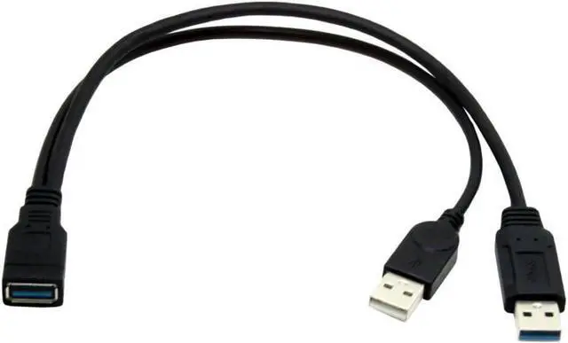 Alt view image 7 of 7 - USB 3.0 Splitter Y Cable USB 1 Female to 2 Male Extra Power Data Extension Cable for 2.5" Mobile Hard Disk